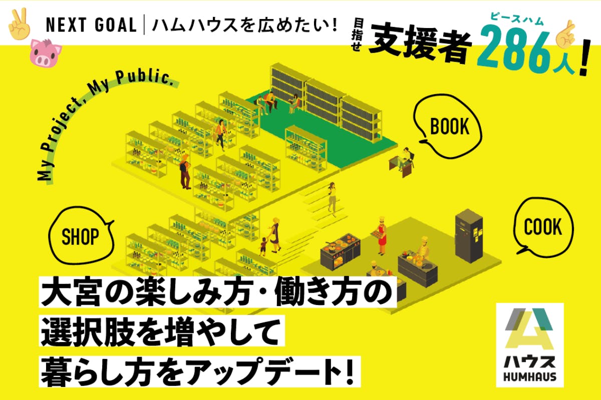 (キャンプファイヤー)　旧大宮図書館を新たな公民連携拠点に！地域・本・食のシェアプレイス「ハムハウス」　CAMPFIRE