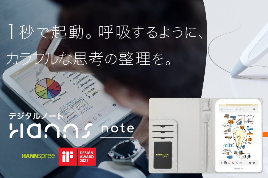 Hannsnote カラー表示デジタルノート ハンズノート 電子ノート デジタルノート デジタルメモ 電子メモ カラフルメモ 電子メモパッド 8インチ  1677万色 カラフル 鮮やか 視覚化 HANNspree Wacom EMR 搭載 アイデアの創出 アイディアの創出 思考の整理