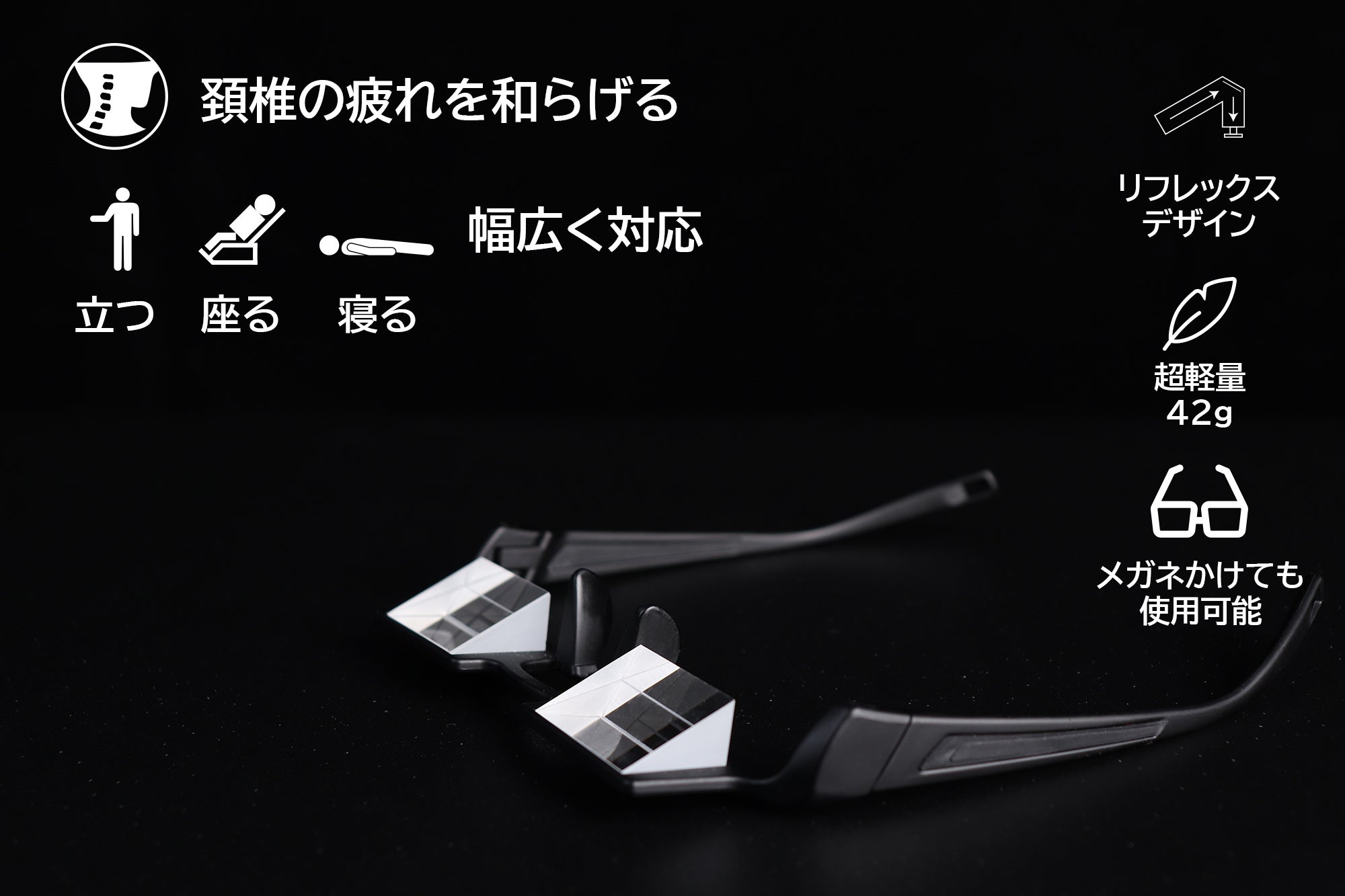 ユニカ 見楽来プレミア メガネチェーン 目の疲れ パソコン スマホ 電磁波対策 頭を下げずにテレビやスマホや本などを楽しめるリフレックスメガネ