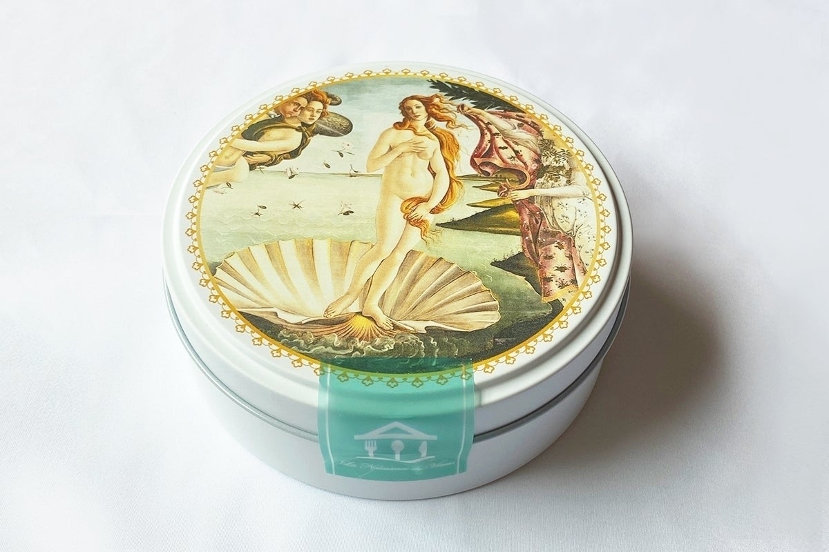 ヴィーナスの誕生』がモチーフのお菓子缶で、絵画をもっと身近に感じて