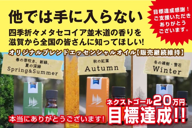 滋賀県マキノから！品質保持期限寸前のメタセコイア並木道の香りを全国