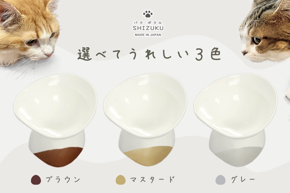 びちゃ猫にも優しい器「パウ・ボウル SHIZUKU（しずく）」を作りたい