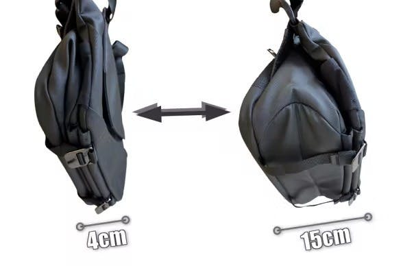 拡張できるスリングバッグ SEKKEI S-sling 一眼レフカメラも収納可能 