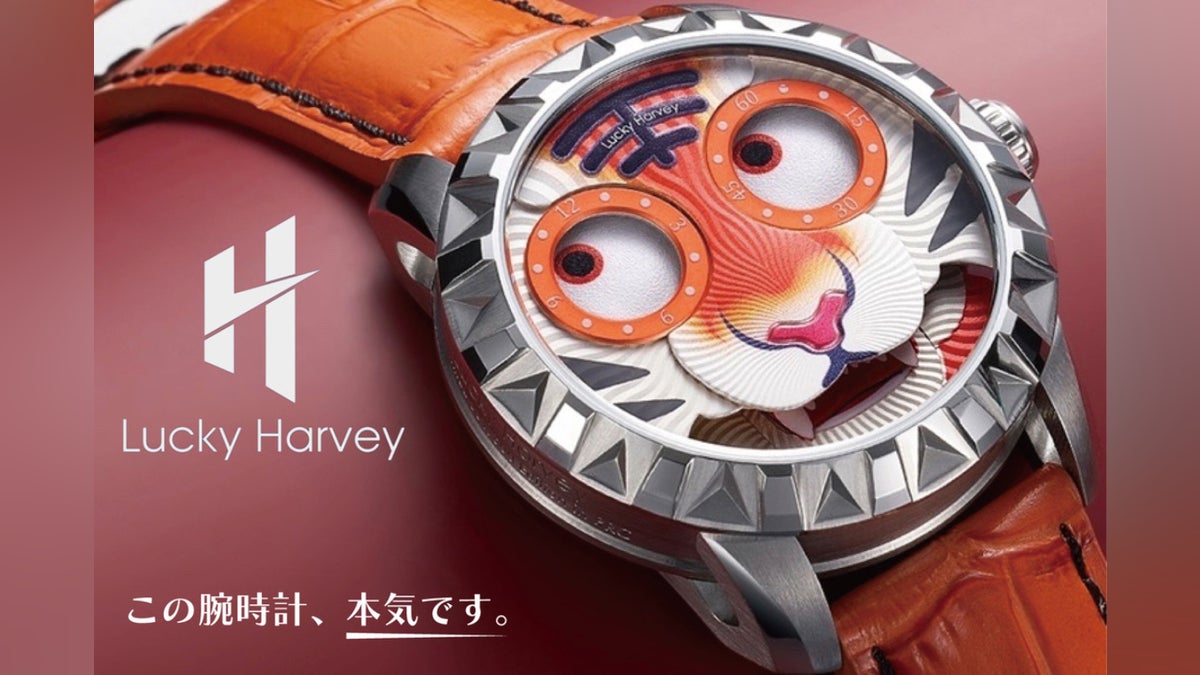 LuckyHarvey】左右の目が針!? ユニークだけど本格自動巻機械式腕時計 LuckyHarvey】左右の目が針!? ユニークだけど本格自動巻機械式腕時計